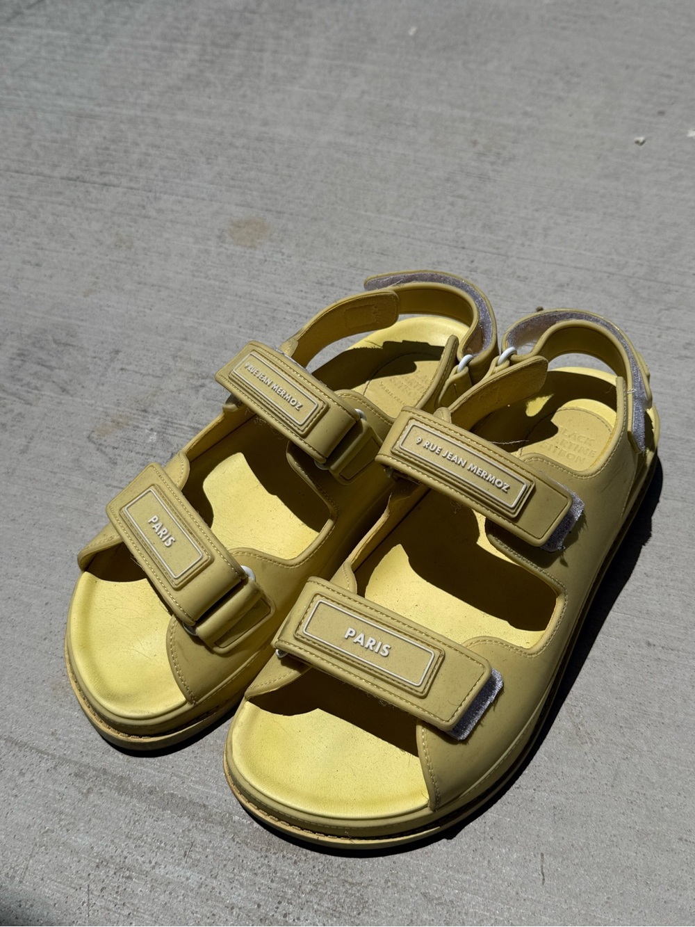 Black martine sitbon Paris Yellow Sandals - Adjustable Velcro Straps